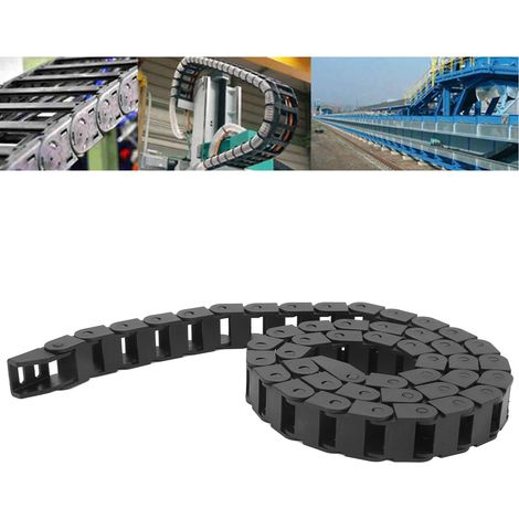 Chaîne Porte-Câbles en Nylon Noir avec Connecteurs pour Machines CNC - Longueur 1 Mètre