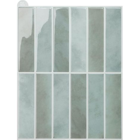 Vert Sauge carrelage adhesif mural cuisine, 3D credence adhesive, Facile à nettoyer carrelage adhesif mural salle de bain pour la décoration et la rénovation de la maison, 28x22cm 10sheets (1/5)