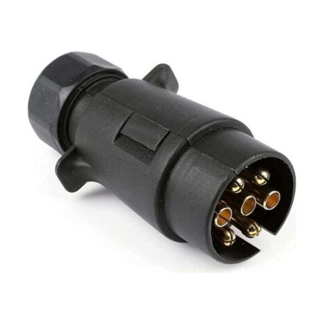 Presa per rimorchio maschio a 7 pin, spina di aggancio a 7 pin per rimorchi per auto, roulotte e portabiciclette.