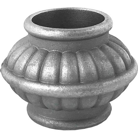 Garniture pour barreaux de Ø30mm, décor coquillage - Hauteur 45mm Largeur 60mm - Acier tourné - À visser - DECO FER FORGE