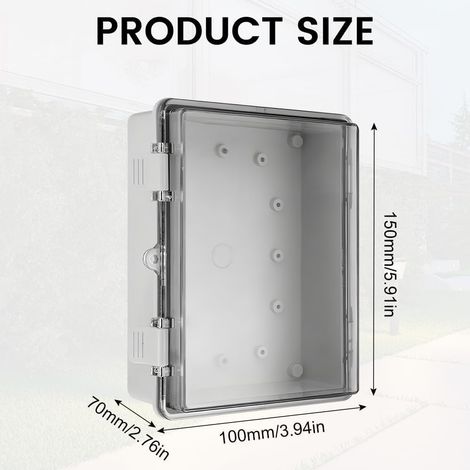 Boite de Derivation Electrique IP65, 150x100x70 mm Boîte de Jonction Etanche avec Couverture PC Transparent, ABS Boite de Derivation Etanche Exterieur pour une Utilisation Extérieur (1/5)