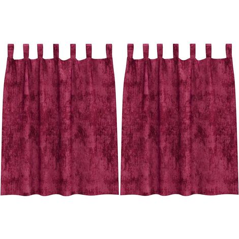 Maison Exclusive - Tende in Velluto 2 pz Rosso Vino 140 x 140 cm Velluto (1/5)