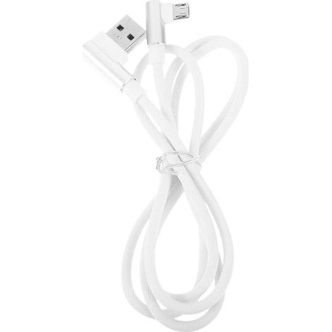 Câble micro USB coudé à 90° de 1 m, tressé, pour téléphones Android universels (blanc)-100.00X2.50X0.90CM-White (1/4)