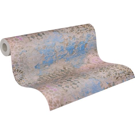 Papier peint mosaïque oriental Papier peint non-tissé vintage effet carrelage pour la cuisine et la chambre (1/5)