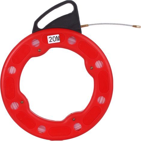 Extracteur de ruban adhésif en fibre de verre de 20 m, câble électrique conducteur avec boîtier d'impact, fil électrique ou de communication, utilisation pour plafond de cloison sèche sous tapis, tuya (1/5)