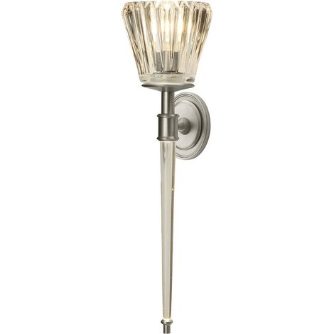 Wandlampe Leuchte Fackellampe LED Glas Badezimmerleuchte silber Flurleuchte IP44 (1/5)
