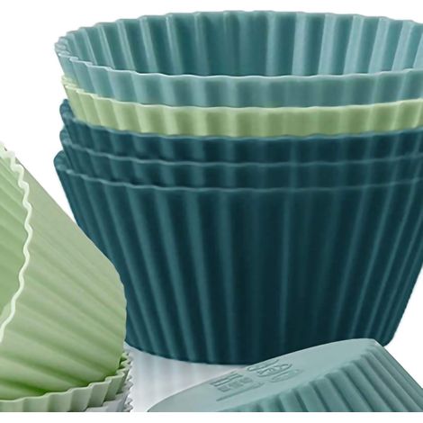 Moule à gâteau rond, moule à tartelette, moule à œuf cuit à la vapeur, moule pour alimentation infantile, lot de 12 moules à muffins en silicone, teinte Morandi, cuisson et pâtisserie (1/3)