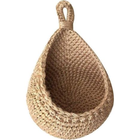 Handgefertigter Hängekorb für Gemüse und Obst, Wandkorb aus Baumwollseil, geeignet zum Aufhängen von Gegenständen im Schlafzimmer, 21 x 27 cm