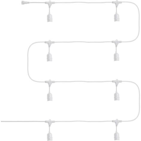 Guirlande Extérieure avec 8 Douilles E27 5.5m Blanche IP65 Blanc (1/5)
