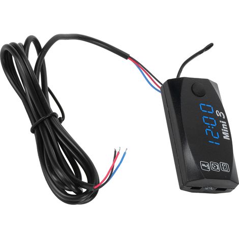 Compteur LED 3 en 1 pour Moto : Horloge Numérique, Thermomètre, Voltmètre - Étanche, Rétroéclairage Bleu (1/5)