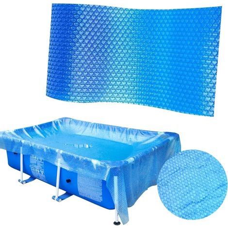 Rectangular pool cover - Dust and leaf protection - Cuttable - Blue (300 x 200 cm) (1/5)