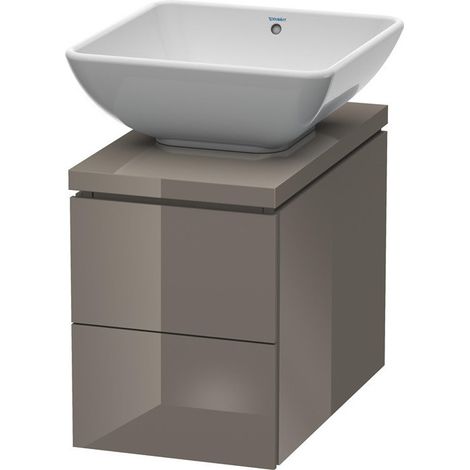 Meuble sous-vasque L-CUBE 320x547x400mm flanelle gris brillant