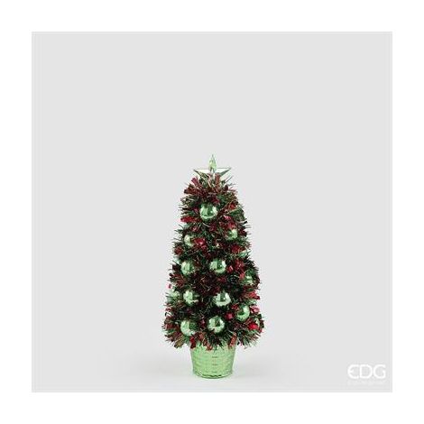 EDG Enzo De Gasperi Pino di Natale con Palle H32 cm Verde Mix – Decorazione Natalizia (1/2)