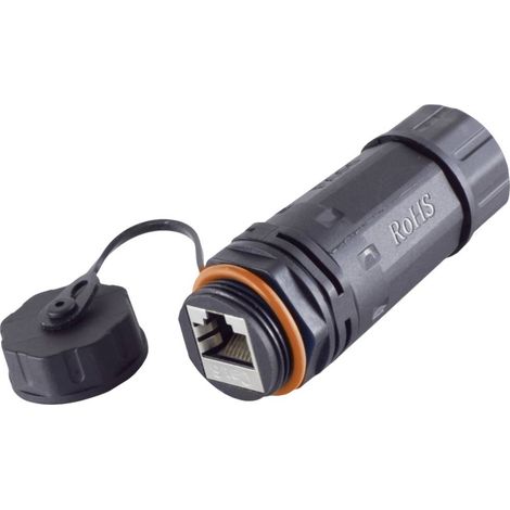 BKL Electronic Connettore RJ45, CAT 6a, IP68, short, outdoor 10121209 Numero di poli 8 Nero 1 pz.