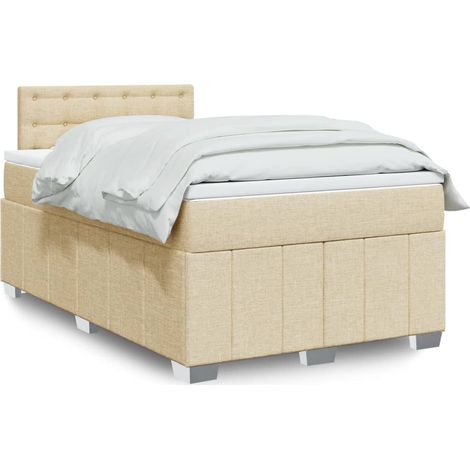 Giroletto a Molle con Materasso Crema 120x190 cm in Tessuto vidaXL (1/5)