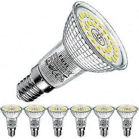 Lot de 6 ampoules LED E14 blanc froid, 6 W, réflecteur R50, 820 lumens, 6000 K, projecteur sans scintillement, angle de faisceau de 120°, équivalent halogène 230 V CA (1/5)