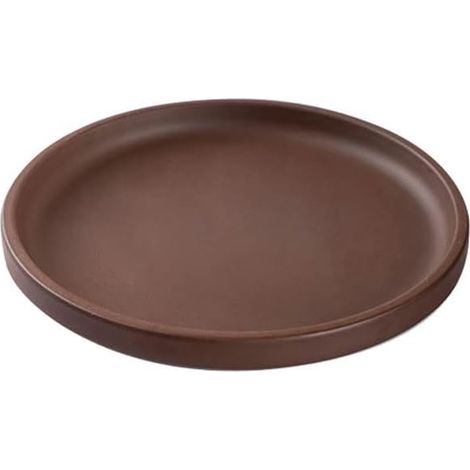 Pot de fleurs en céramique marron de 18 cm de diamètre extérieur, adapté aux bacs à fleurs intérieurs et extérieurs 1 (1/5)