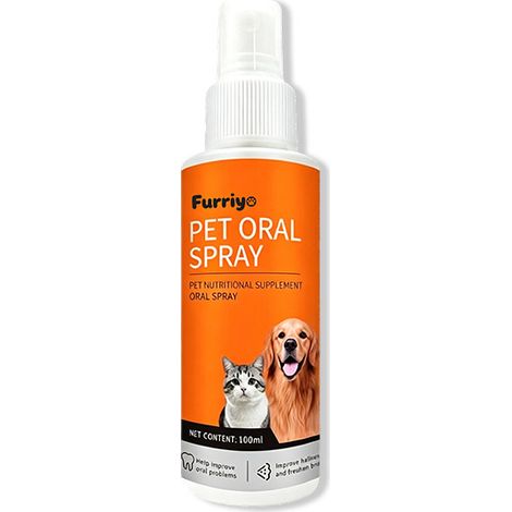 Furriyo Pet Oral Spray: Cleans teeth, removes plaque, freshens breath, gentle dental care spray without brushing. (1/5)