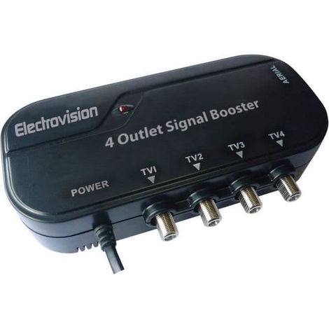 Amplificateur d'Antenne - AIDAPT - 4 Sorties - Bypass Numérique - Connecteurs Type F - LED