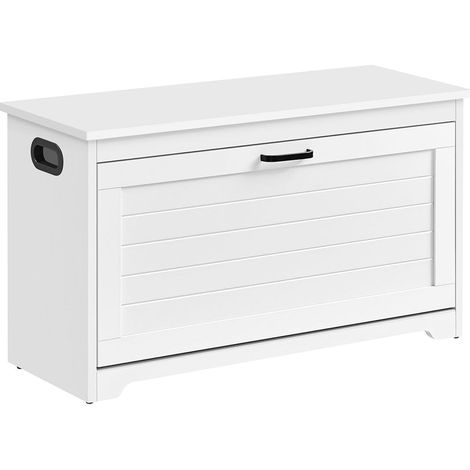 Scarpiere da ingresso con anta a ribalta divisorio 80 x 30 x 46 cm interno regolabile con maniglie laterali incassate bianco 120006375