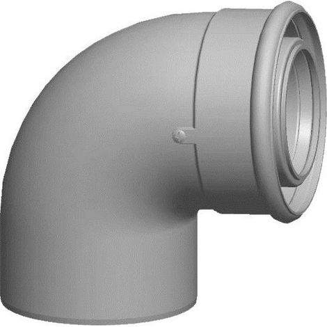 Wolf 2651728 87 °, DN 60/100, enfichable, pour tuyau d&39air / d&39échappement, blanc