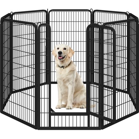 Homevive Parque para Perros Grande 8 Paneles 71 x 120 cm Vallas Plegable para Perros Interior Exterior Jardín Metálica (1/5)