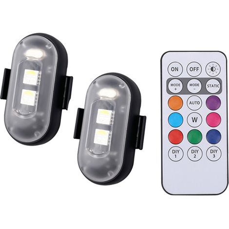 Universelle, mehrfarbige LED-Signalleuchte, Blitzlicht, Sicherheitsleuchte für Motorrad und Fahrrad, IP65 wasserdicht mit Fernbedienung