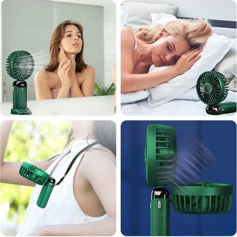 Ventilateur portable rechargeable par USB avec 5 vitesses,mini ventilateur de bureau pliable avec écran LED pour la maison, le bureau,la chambre à coucher, les voyages en plein air (1/5)