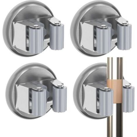 4pcs Pince à Balai,Porte balais Mural,Support Balai-Organiseur de Balai Support magnétique Crochets magnétiques Robustes sans perceuse, pour Outil de Jardin, râteau, poignée de Pelle (1/4)