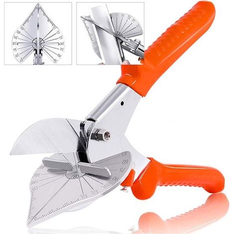 Tijeras de inglete multiángulo, tijeras de ángulo ajustable de 45 a 135 grados, manual cortar madera blanda, plástico, PVC otros materiales (1/5)