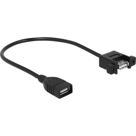 Delock Câble USB USB 2.0 USB-A femelle, USB-A femelle 0.25 m noir 85105 (1/3)