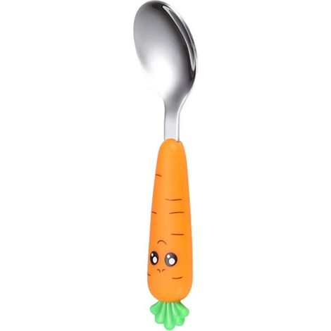 Cuillère pour bébé, petite cuillère, vaisselle pratique en acier inoxydable durable et multifonctionnelle pour nourrissons et enfants, cuillère ronde (1/5)