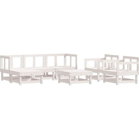 Maison Exclusive - Juego de muebles de jardín 7 pzas madera maciz (1/5)