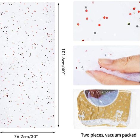 Décoration de Noël en neige artificielle, couverture de Noël pailletée, tapis de Noël en neige. (1/5)