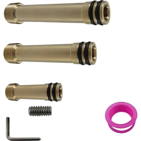 Supports de bras de douche General avec matériel de montage et adaptateur d'extension métallique pour une installation facile. Lien mural