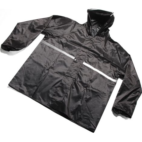Ensemble imperméable poncho et pantalon de pluie adulte, veste deux pièces XXL renforcée pour scooter électrique, randonnée, vélo et livraison, imperméabilisation intégrale, épaisseur simple couche (1/5)