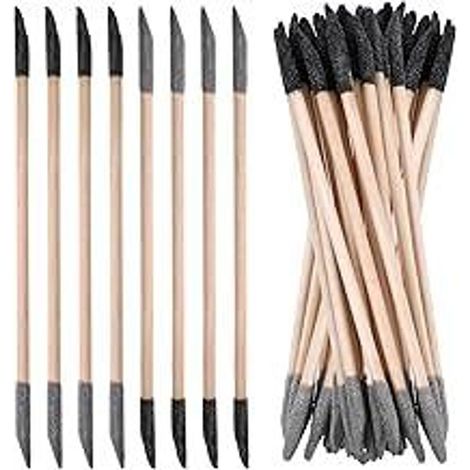 50 bâtonnets de ponçage double face de précision, grain 150/280, bâtonnets de ponçage fins, outil de ponçage fin pour les espaces restreints et les travaux de menuiserie de précision