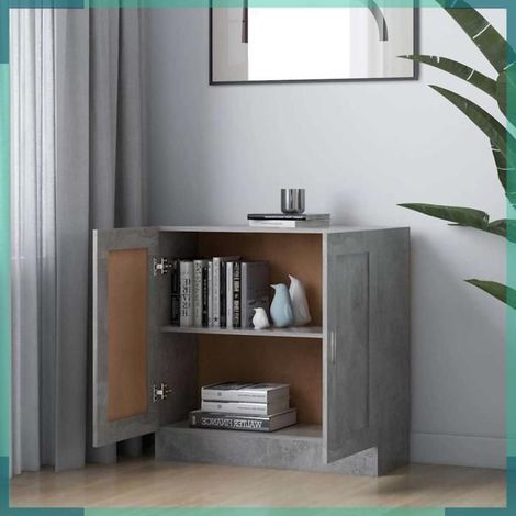 802709 Bibliothèque Gris béton 82,5x30,5x80 cm Bois d'ingénierie (1/5)