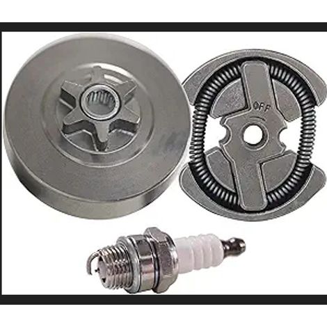 Kit embrayage, cloche, pompe à huile compatible avec Husqvarna 136 137 141 142 36 41 235 240