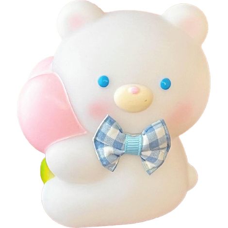 Veilleuse ours en vinyle mignon cartoon LED multifonction gradable pour chambre bébé (1/5)