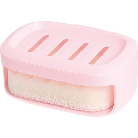 Boîte À Savon - Support Murale Sans Perçage - Éponge Absorbante Intégrée - Drainage Rapide - Dimensions 13,5 x 9,5 x 5,5 cm - 1 Pièce (1/5)
