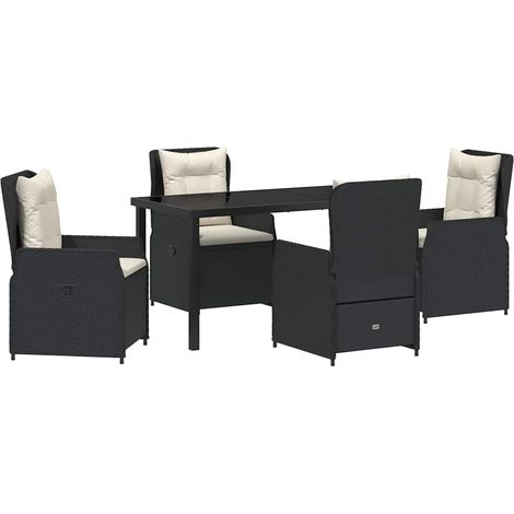Maison Exclusive - Set da Pranzo per Giardino 5 pz Nero polyrattan (1/5)