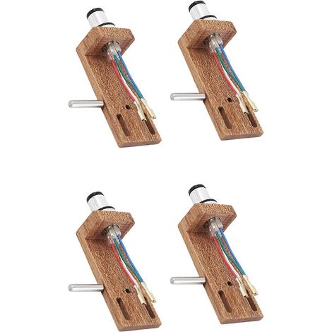 4x Vinyl-Phonoständer mit Gegengewicht, Tonabnehmerabdeckung, Nadelhalterung, Plattenspieler (Holzfarbe) (1/5)