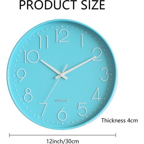 Horloge murale ronde - Grande horloge numérique - Grand affichage avec trotteuse LED arc-en-ciel - 1 pièce - Blanc salon (1/4)