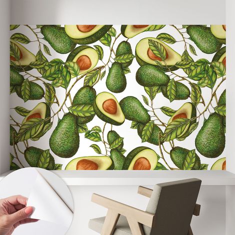 Carta da parati autoadesiva - Fotomurale adesivo - design elegante - stile moderno - Motivo avocado 104x70 cm (1/5)
