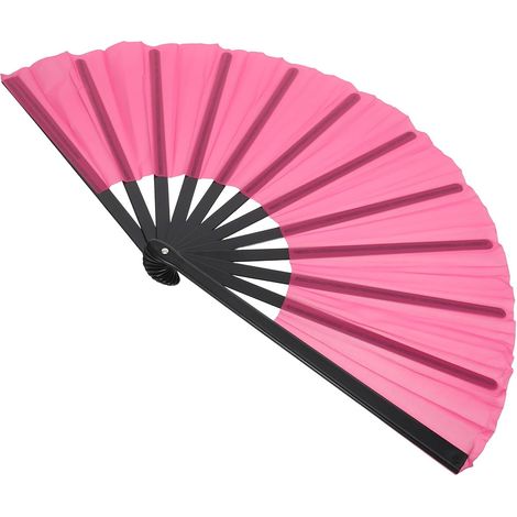Éventail Pliable Fuchsia Large pour Danse et Décoration Festive avec Nervures Plastique Solides Portable et Facile à Transporter pour Spectacles Fêtes et Animations (1/5)