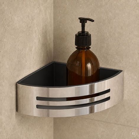 AquaCraft 400 Eckduschkorb 40000101-00 Einsatz weiß herausnehmbar, chrom (1/4)