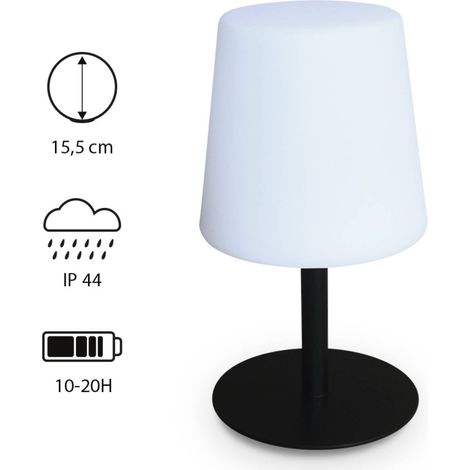 Set of 2 black 28cm LED table lamps to set down - Decorative light table lamps, Ø 16cm