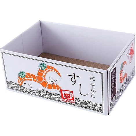 Katzenkratzbaum aus Pappe, Katzenkratzbox, Liege, Katzenkratzkissen zum Kratzen, Spielen und Schlafen für kleine, mittlere und große Katzen-Small Sheep Box (1/5)