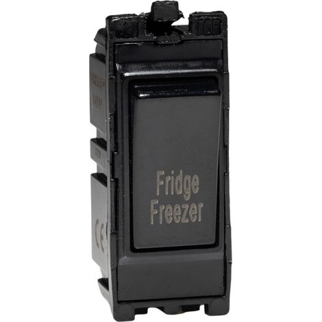Varilight 20A 1-Way Double Pole Switch for Fridge Freezer - Black